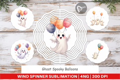 Wind Spinner Watercolor Ghost Spooky Balloons Product Image 1