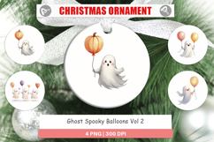 Ornament Watercolor Ghost Spooky Balloons Product Image 1