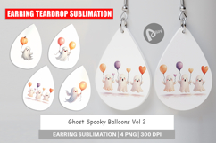 Earring Watercolor Ghost Spooky Balloons Product Image 1