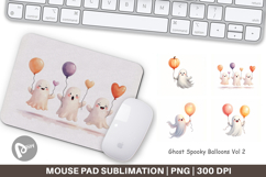 Mouse Pad Watercolor Ghost Spooky Balloons Product Image 1