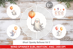 Wind Spinner Watercolor Ghost Spooky Balloons Product Image 1