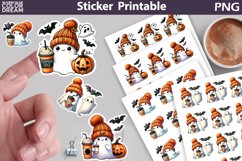 Cute Ghost Sticker Printable | Kids Halloween Sticker Product Image 1