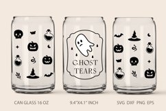 Halloween glass can wrap, Ghost tears funny halloween glass Product Image 2