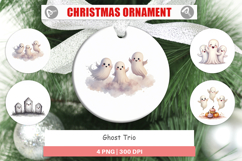 Ornament Watercolor Ghost Trio Product Image 1