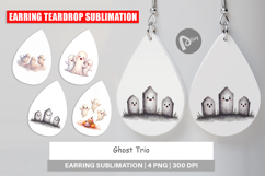 Earring Watercolor Ghost Trio Product Image 1