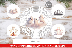 Wind Spinner Watercolor Ghost Trio Product Image 1