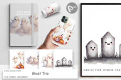 Digital Paper Watercolor Ghost Trio Product Image 1