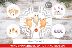 Wind Spinner Watercolor Ghost Trio Product Image 1