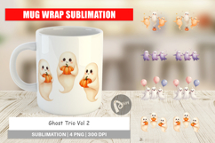 Mug Wrap Watercolor Ghost Trio Product Image 1