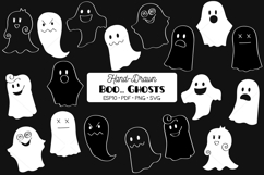 Hand Drawn White Ghost | Halloween Doodles | Cute Phantom Product Image 1