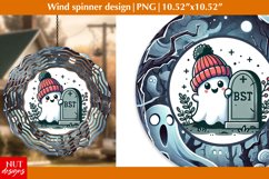 Cute ghost wind spinner, Halloween wind spinner sublimation Product Image 1