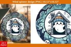 Cute ghost wind spinner, Halloween wind spinner sublimation Product Image 1