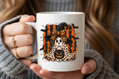 Ghost Witch Leopard Rhinestone PNG Design Product Image 5