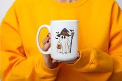 Cute Cartoon Ghost Clipart |Halloween PNG SVG Product Image 3