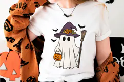 Cute Cartoon Ghost Clipart |Halloween PNG SVG Product Image 2