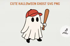 Cute Cartoon Ghost Clipart |Halloween PNG SVG Product Image 1