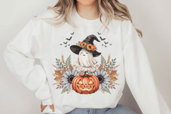 Ghost with Black witch hat Png Product Image 4