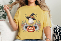 Ghost with Black witch hat Png Product Image 5