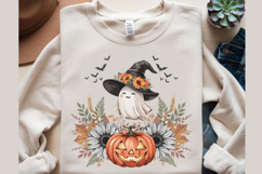 Ghost with Black witch hat Png Product Image 2