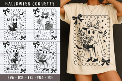 Ghost with bow clipart Halloween Coquette svg