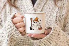 Cute Cartoon Ghost Clipart |Halloween PNG SVG Product Image 3