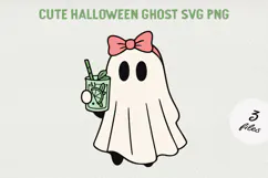 Cute Cartoon Ghost Clipart |Halloween PNG SVG Product Image 1