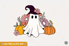 Cute Ghost Png, Retro Halloween Png, Halloween Clipart Png Product Image 2
