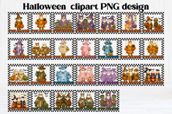 Halloween patchwork ghost pumpkin clipart PNG bundle Product Image 1