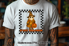Halloween patchwork ghost pumpkin clipart PNG bundle Product Image 2