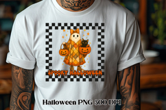 Halloween patchwork ghost pumpkin clipart PNG design Product Image 1