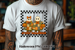 Halloween patchwork ghost pumpkin clipart PNG design Product Image 1