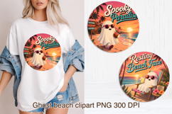 Cute Retro Summer Ghosts clipart PNG design Product Image 1