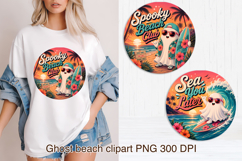 Cute Retro Summer Ghosts clipart PNG design Product Image 1