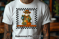 Halloween patchwork ghost pumpkin clipart PNG design Product Image 1