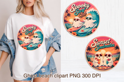 Cute Retro Summer Ghosts clipart PNG design Product Image 1
