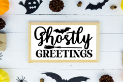 Ghostly Greetings Sign SVG, Farmhouse Halloween Sign Product Image 2