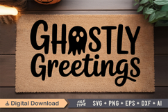 Ghostly Greetings SVG | Halloween Doormat SVG | Doormat SVG Product Image 2
