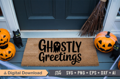 Ghostly Greetings SVG | Halloween Doormat SVG | Doormat SVG Product Image 4