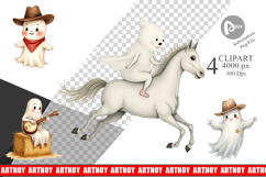 Clipart Watercolor Ghostly Wild West Product Image 1