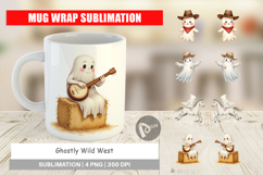 Mug Wrap Watercolor Ghostly Wild West Product Image 1