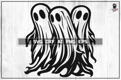 Ghost Trio SVG, Halloween Spooky Cut files PNG DXF Product Image 1