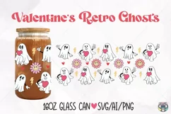 Valentines Glass Can Wrap Svg, 16oz Glass Can svg Product Image 1