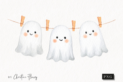 Cute Halloween Hanging Ghosts Clipart | Halloween PNG Product Image 1
