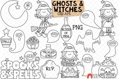 Ghosts &amp; Witches ClipArt - Halloween - Cauldron - Potions Product Image 2