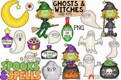 Ghosts &amp; Witches ClipArt - Halloween - Cauldron - Potions Product Image 1