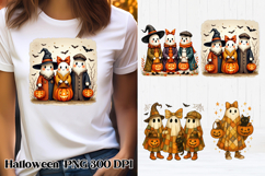 Halloween patchwork ghost pumpkin clipart PNG design Product Image 1