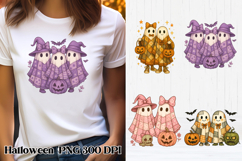 Halloween patchwork ghost pumpkin clipart PNG design Product Image 1