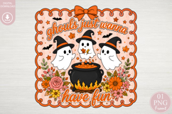 Ghouls Just Wanna Have Fun PNG, Retro Halloween Sublimation Product Image 1