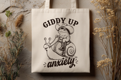 Giddy Up Anxiety SVG for Cricut, Funny Frog Riding Snail PNG Product Image 3