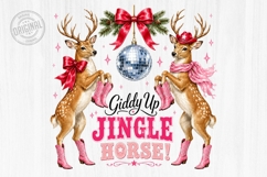 Giddy Up Jingle Horse Christmas PNG Design Product Image 1
